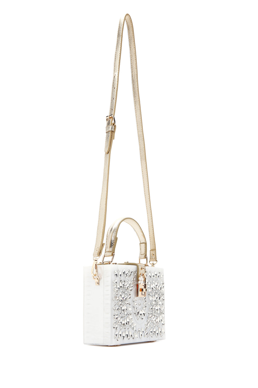 Women's White Stone Handbag