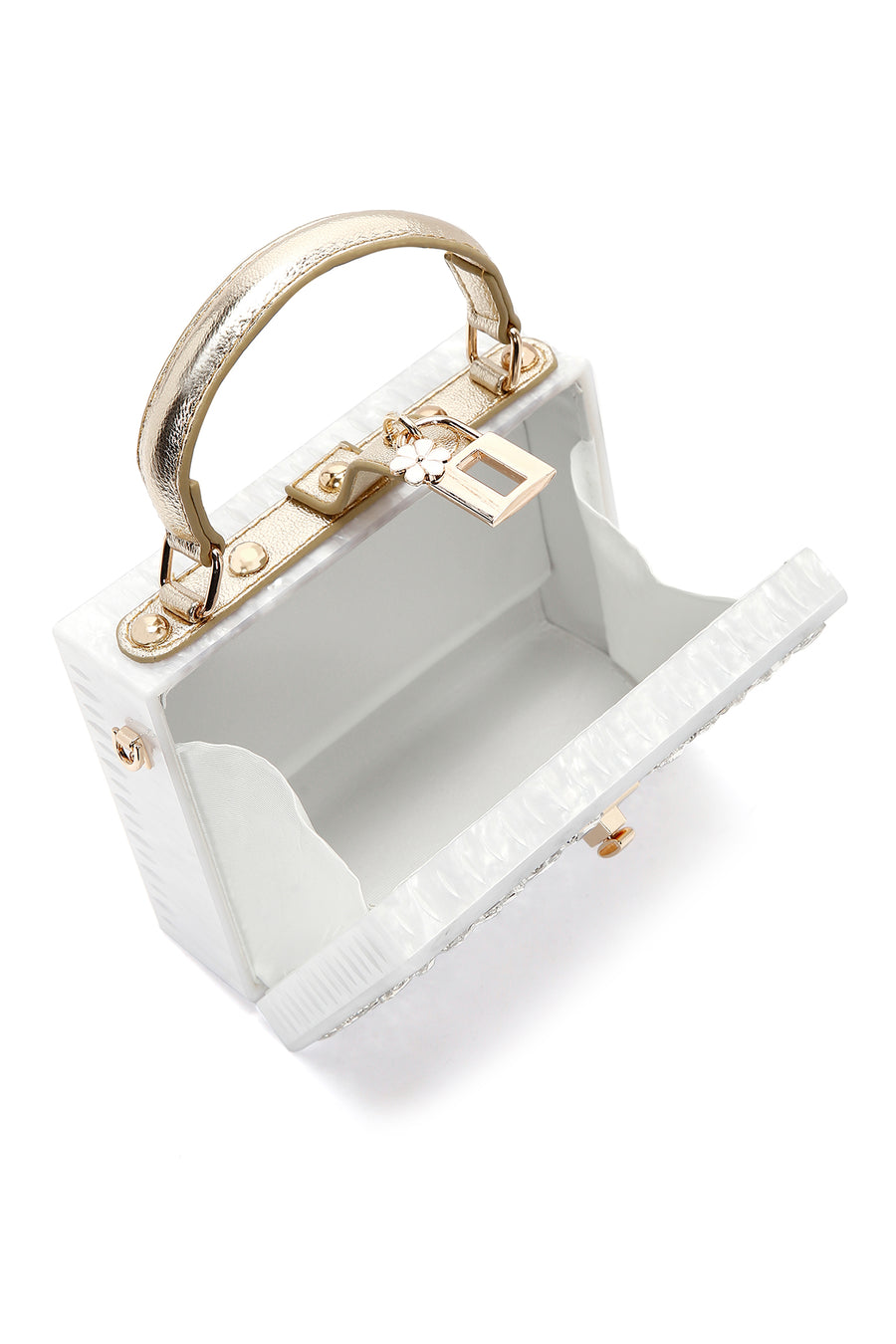 Women's White Stone Handbag