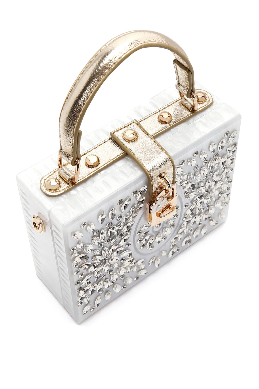 Women's White Stone Handbag