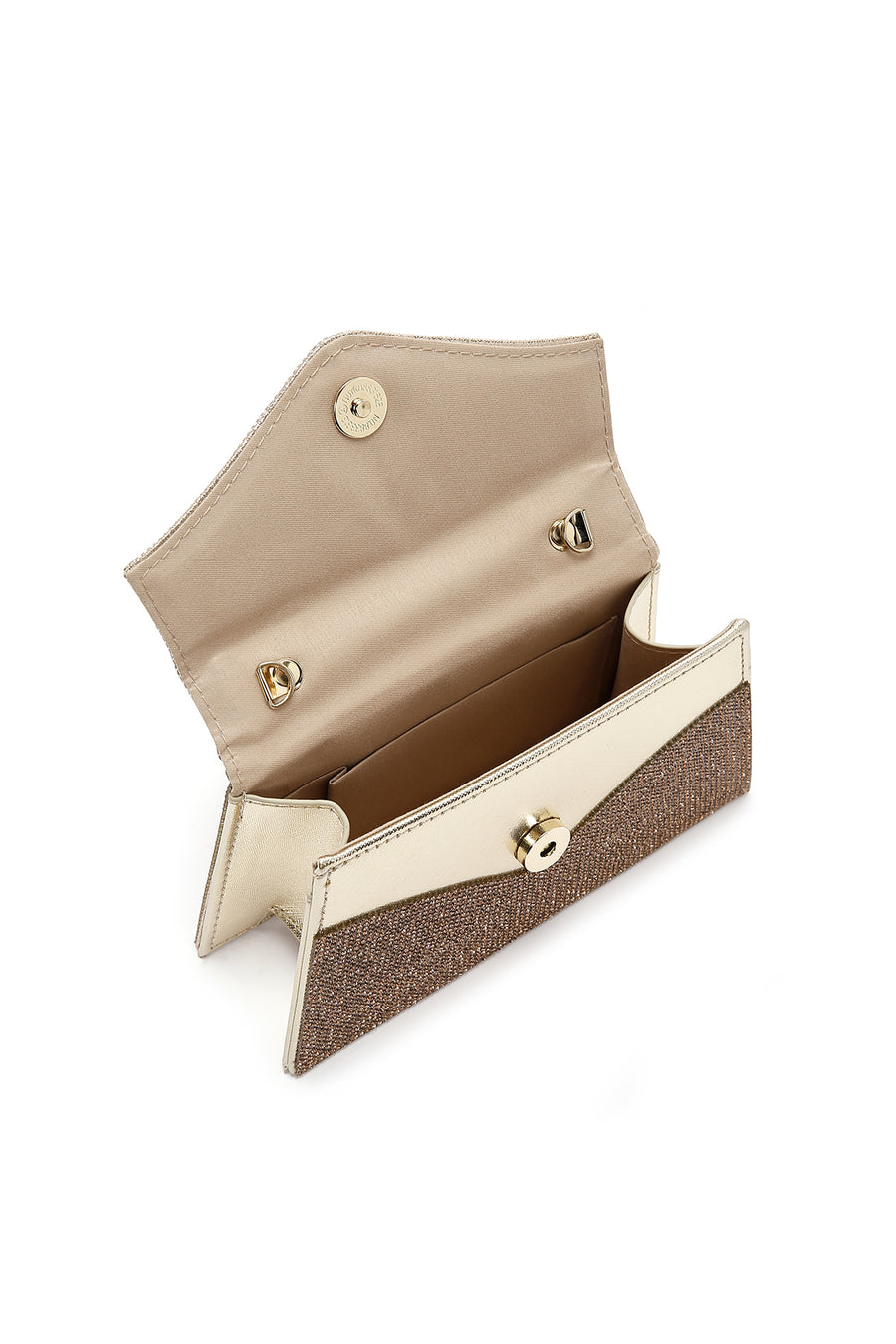 Women's Gold Fabric Clutch Bag