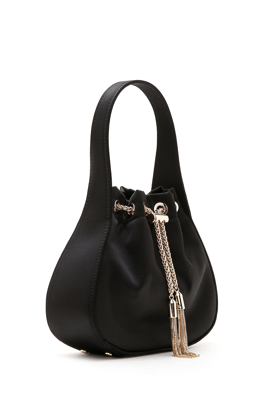 Women's Black Satin Clutch Bag
