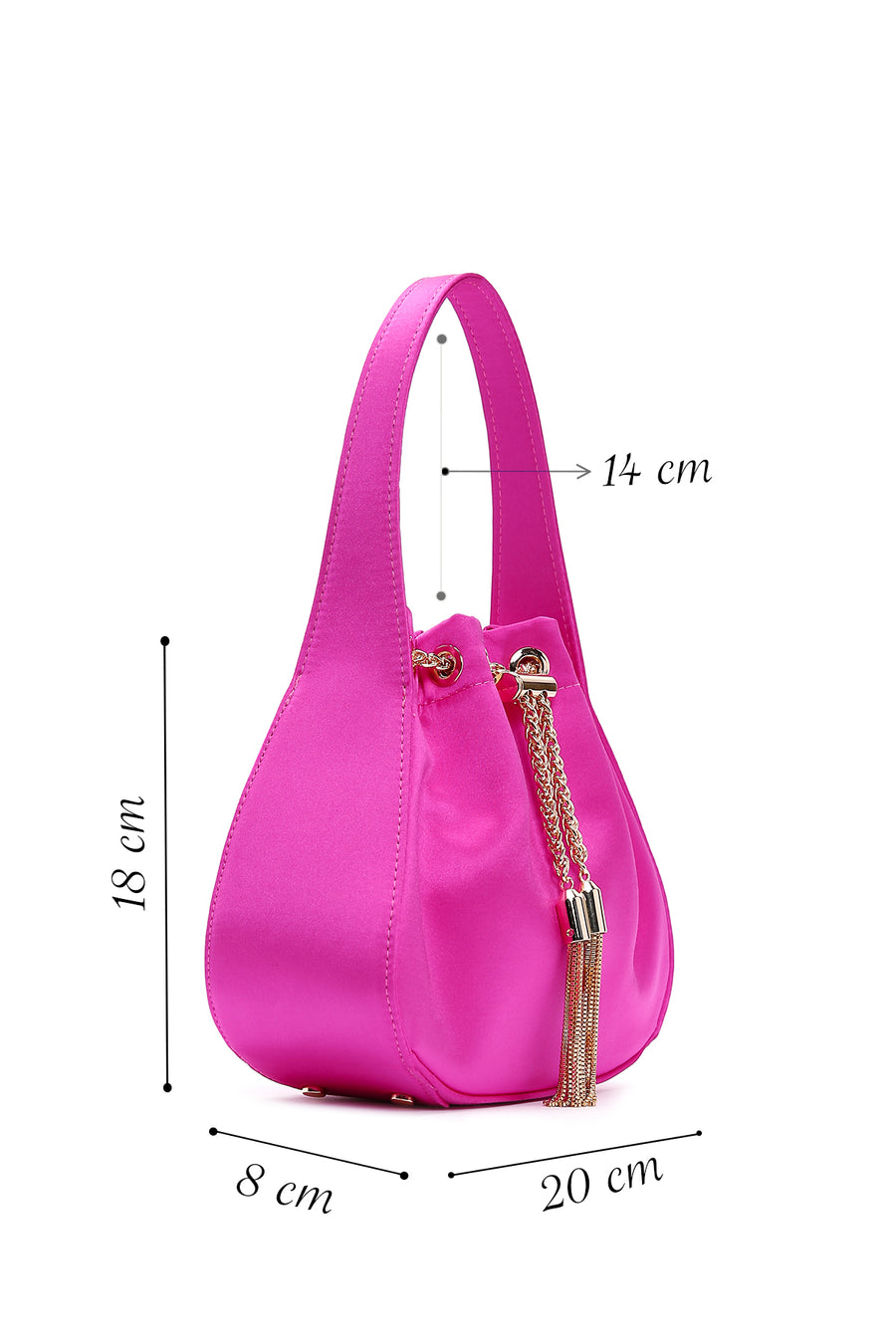 Women's Pink Satin Clutch Bag