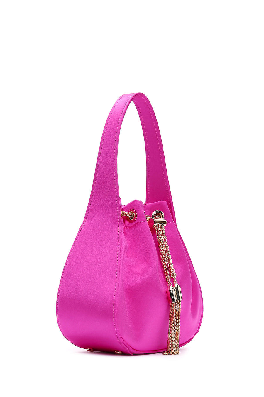 Women's Pink Satin Clutch Bag