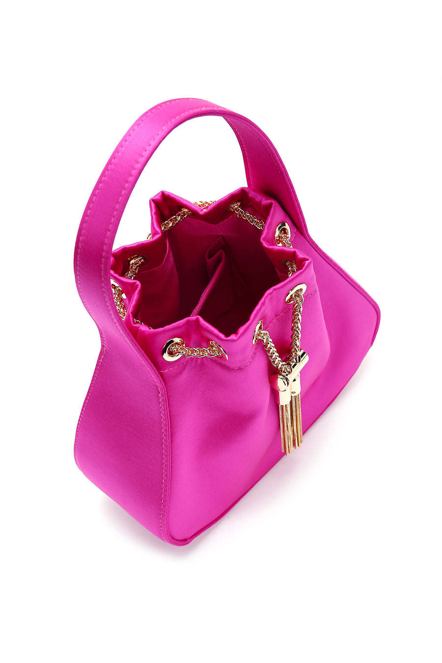 Women's Pink Satin Clutch Bag
