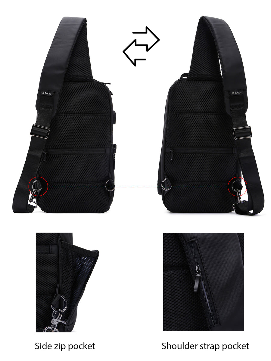 D-Pack Erkek Siyah Teknolojik Kumaş Çapraz Çanta