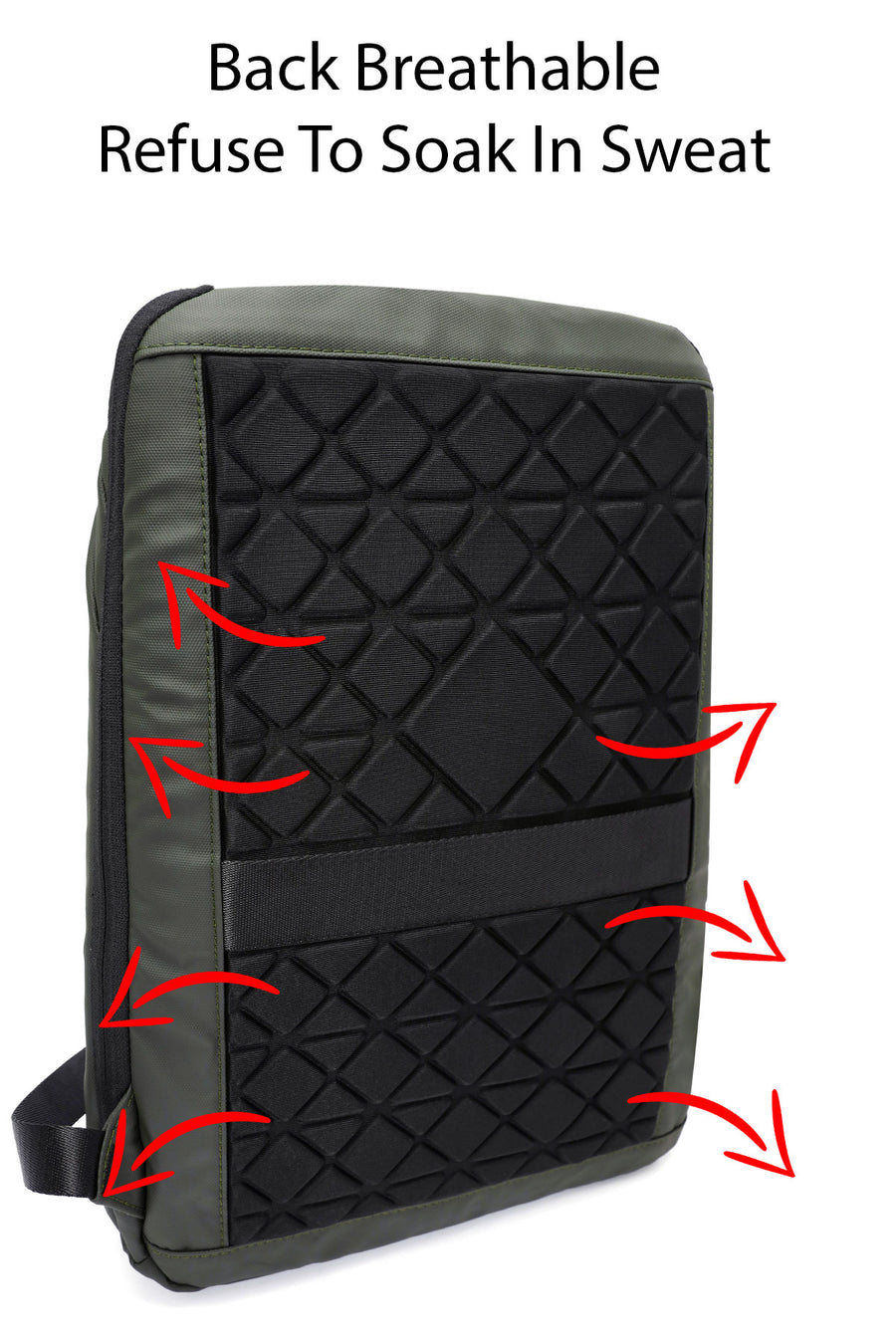 D-Pack Unisex Green Fabric Backpack