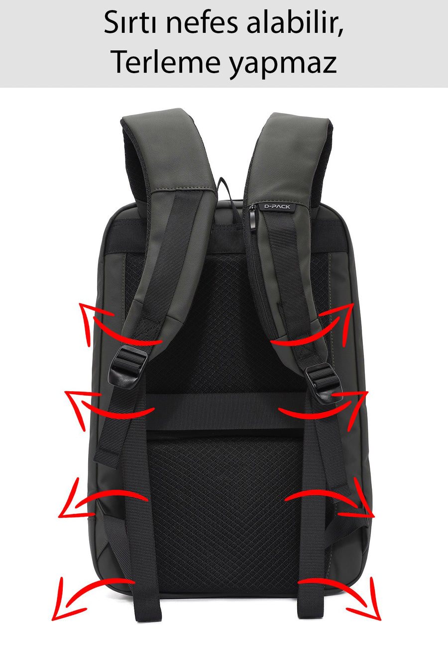 D-Pack Unisex Haki Teknolojik Hardcase Sırt Çantası