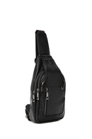 Men's Black Leather Crossbody Bag | Derimod