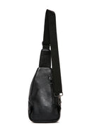 Men's Black Leather Crossbody Bag | Derimod