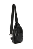 Men's Black Leather Crossbody Bag | Derimod