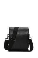 Men's Black Leather Messenger Bag | Derimod