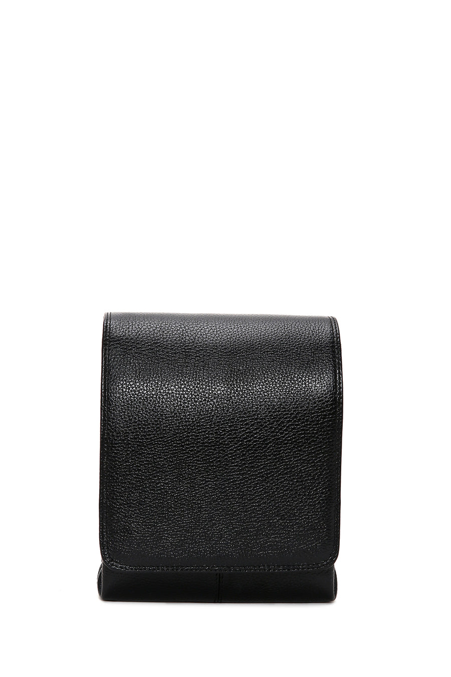 Men's Black Leather Messenger Bag