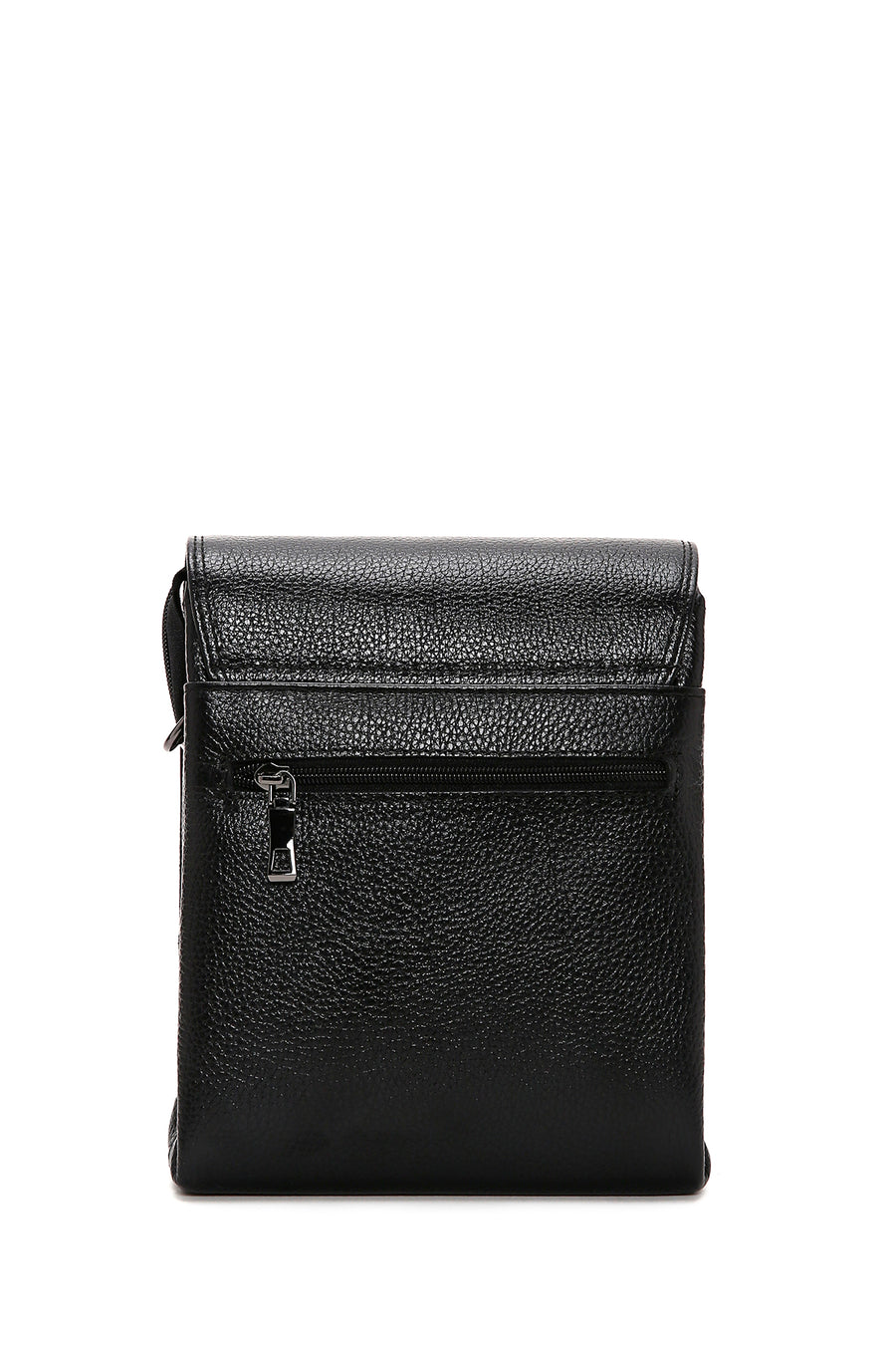 Men's Black Leather Messenger Bag