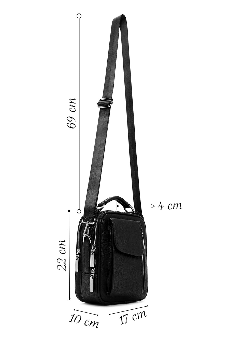 Men's Black Crossbody Bag