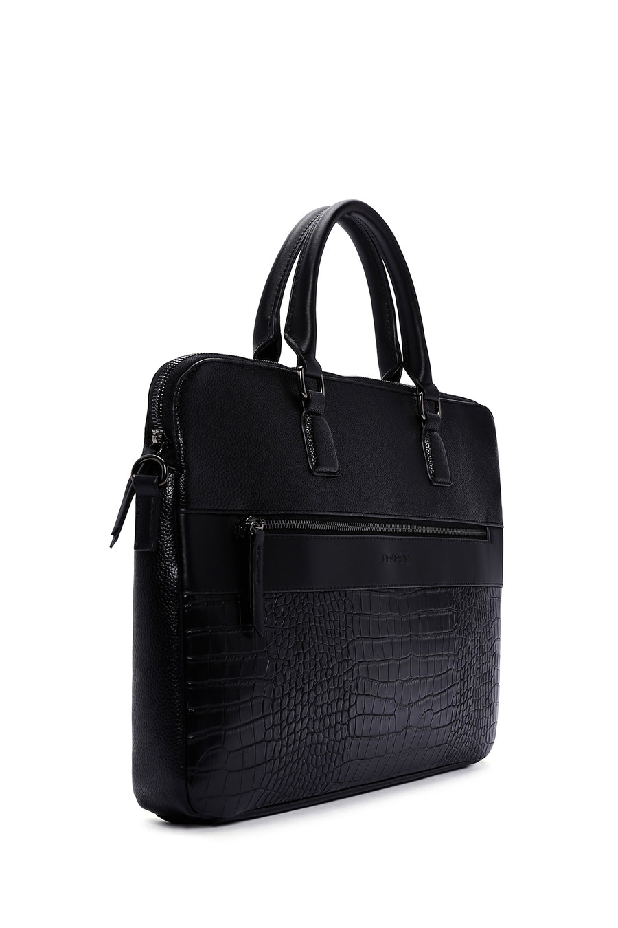 Men's Black Long Strap Briefcase