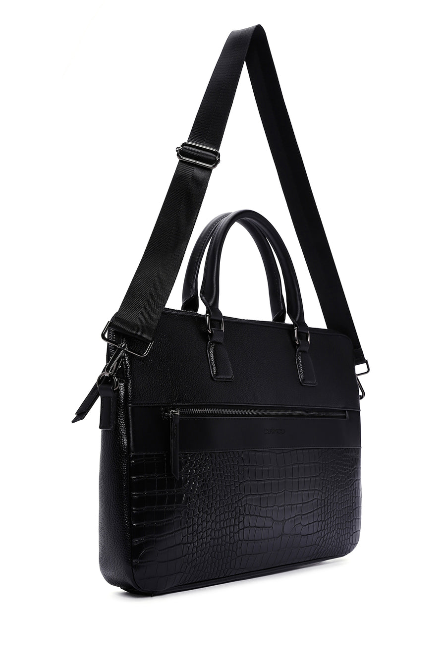 Men's Black Long Strap Briefcase
