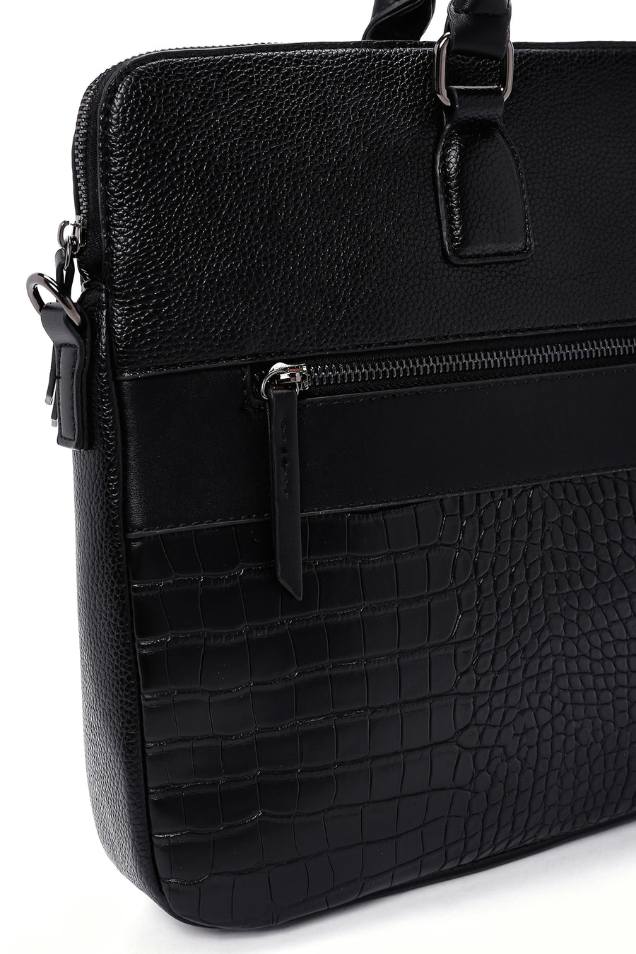 Men's Black Long Strap Briefcase