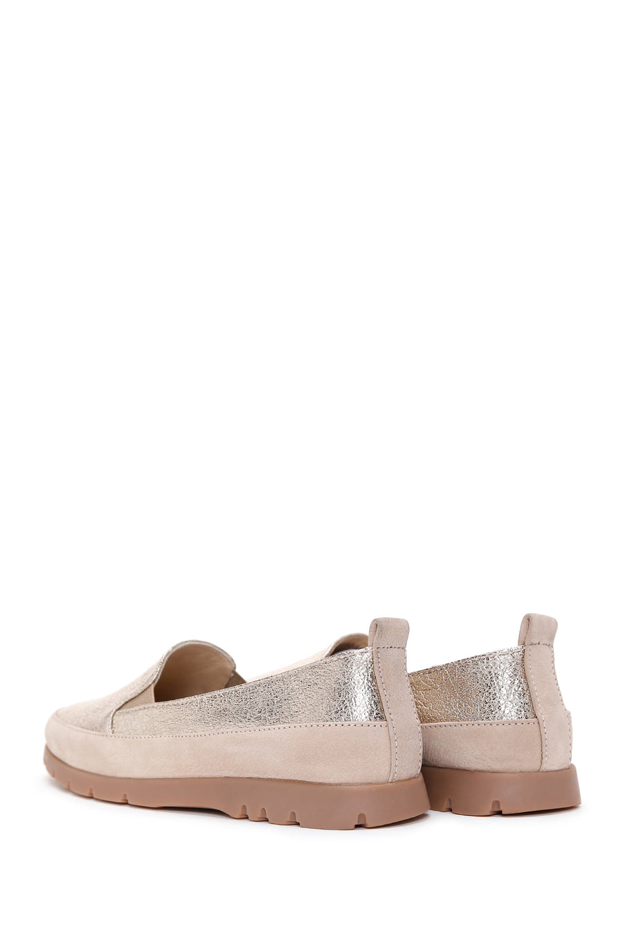 Kadın Bej Deri Comfort Loafer