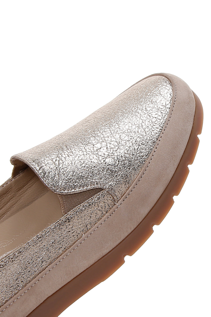 Kadın Bej Deri Comfort Loafer