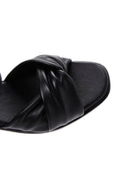 Women's Black Leather Wedge Heel Comfort Sandals | Derimod