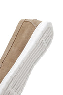 Kadın Bej Süet Deri Comfort Loafer | Derimod