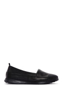 Women's Black Leather Comfort Loafer | Derimod
