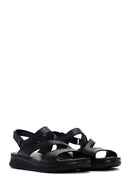 Women's Black Leather Comfort Sandals | Derimod