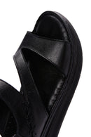 Women's Black Leather Comfort Sandals | Derimod