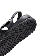 Kadın Siyah Deri Comfort Sandalet | Derimod