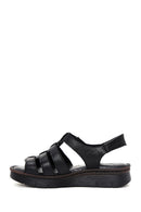 Kadın Siyah Deri Comfort Sandalet | Derimod