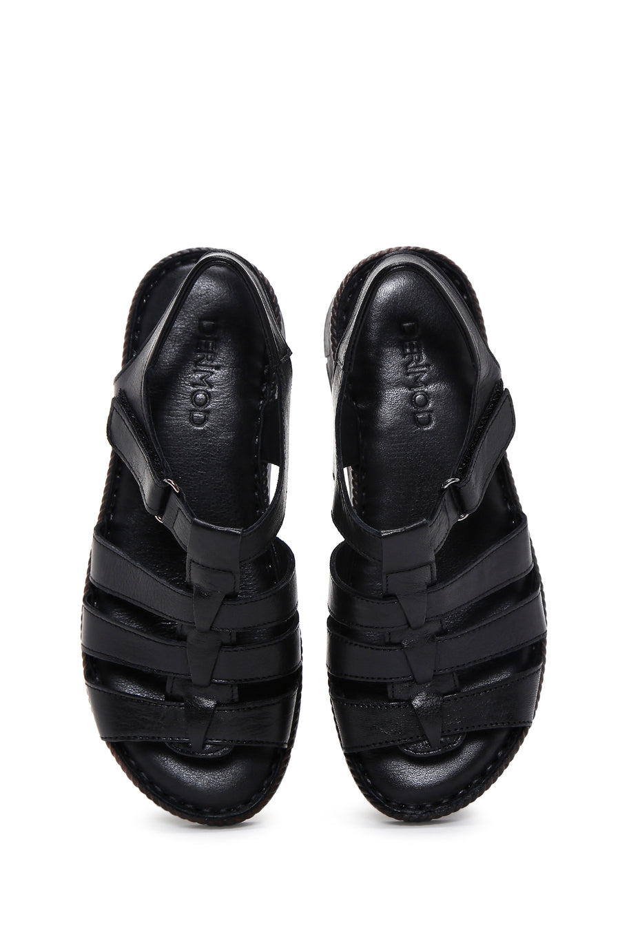 Kadın Siyah Deri Comfort Sandalet