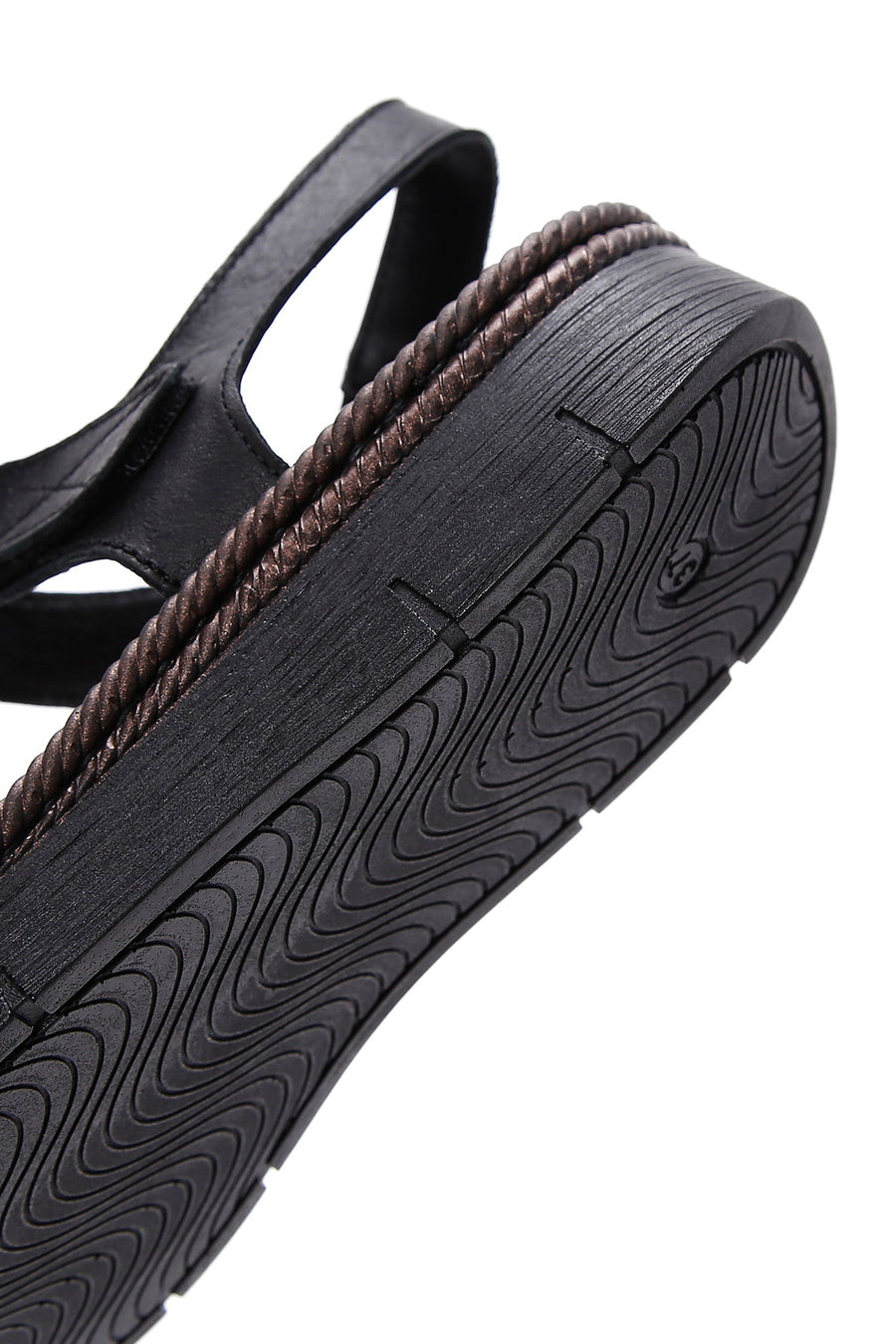 Kadın Siyah Deri Comfort Sandalet