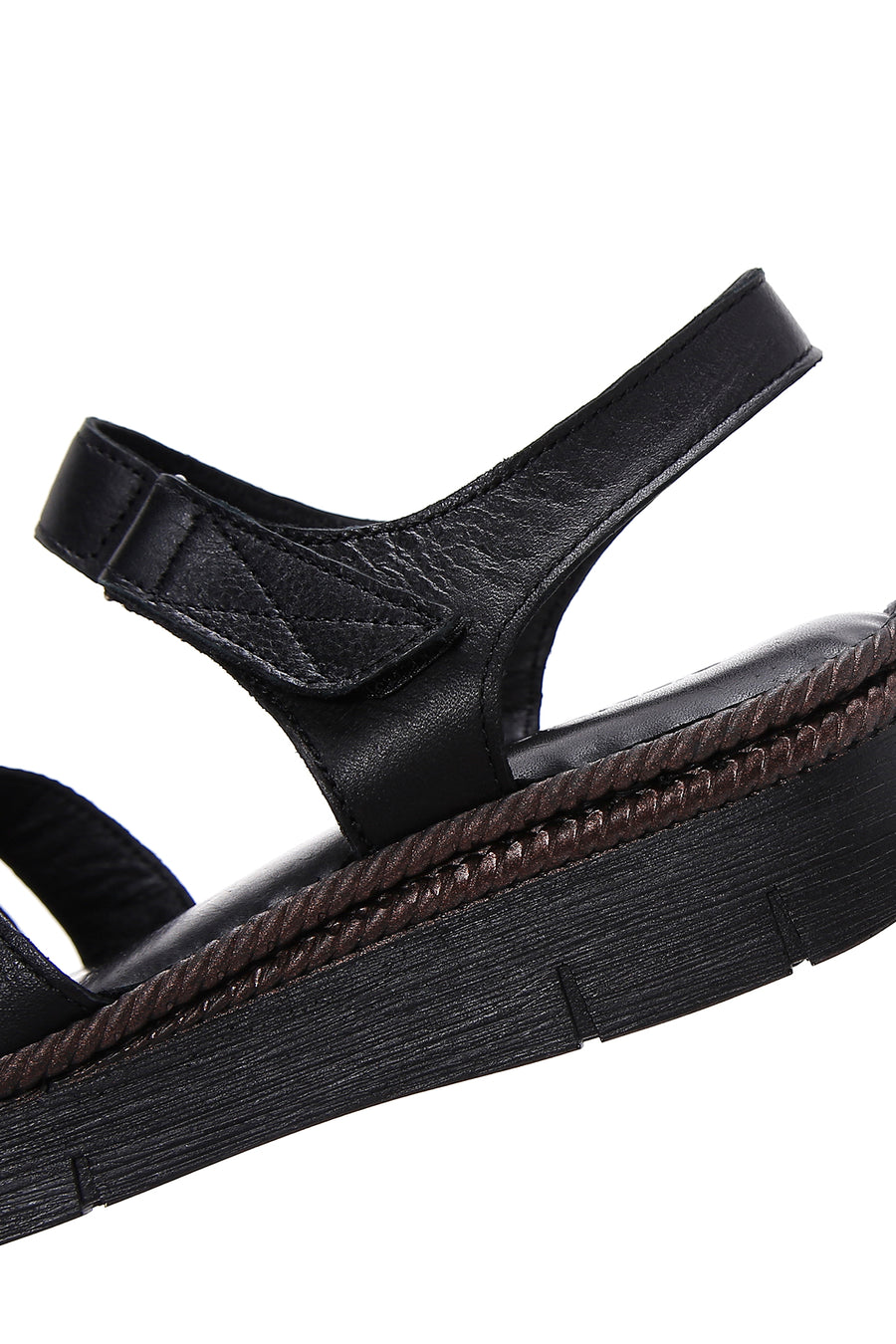 Kadın Siyah Deri Comfort Sandalet