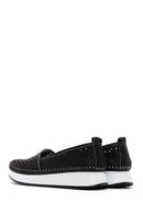 Women's Black Leather Comfort Loafer | Derimod