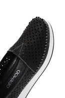 Women's Black Leather Comfort Loafer | Derimod