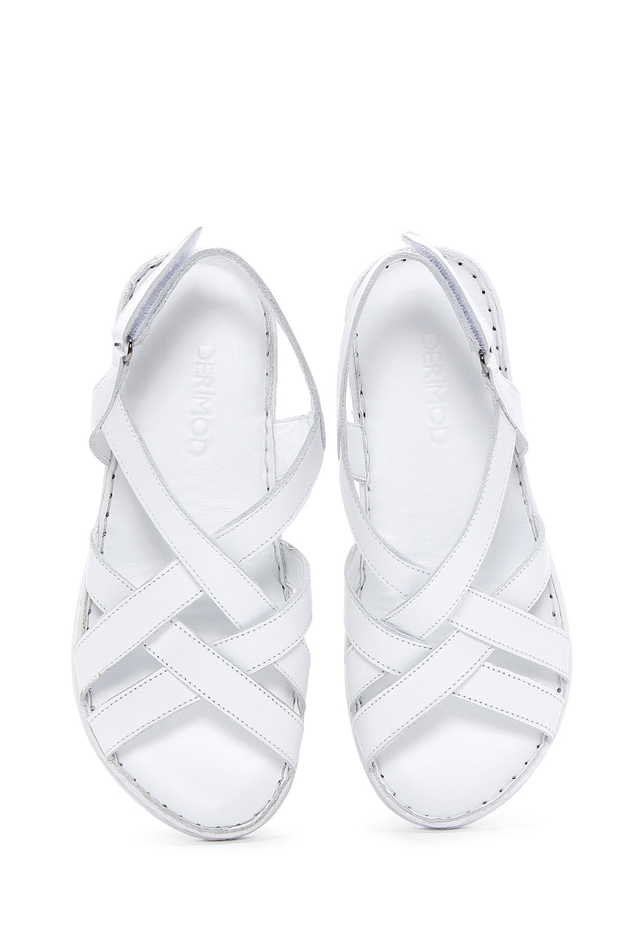 Kadın Beyaz Deri Comfort Sandalet