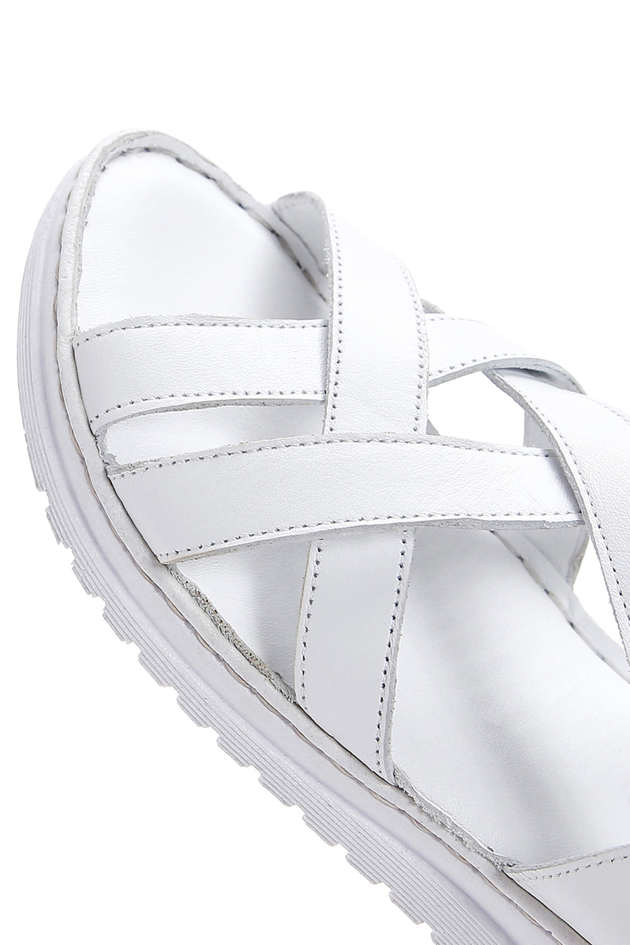 Kadın Beyaz Deri Comfort Sandalet