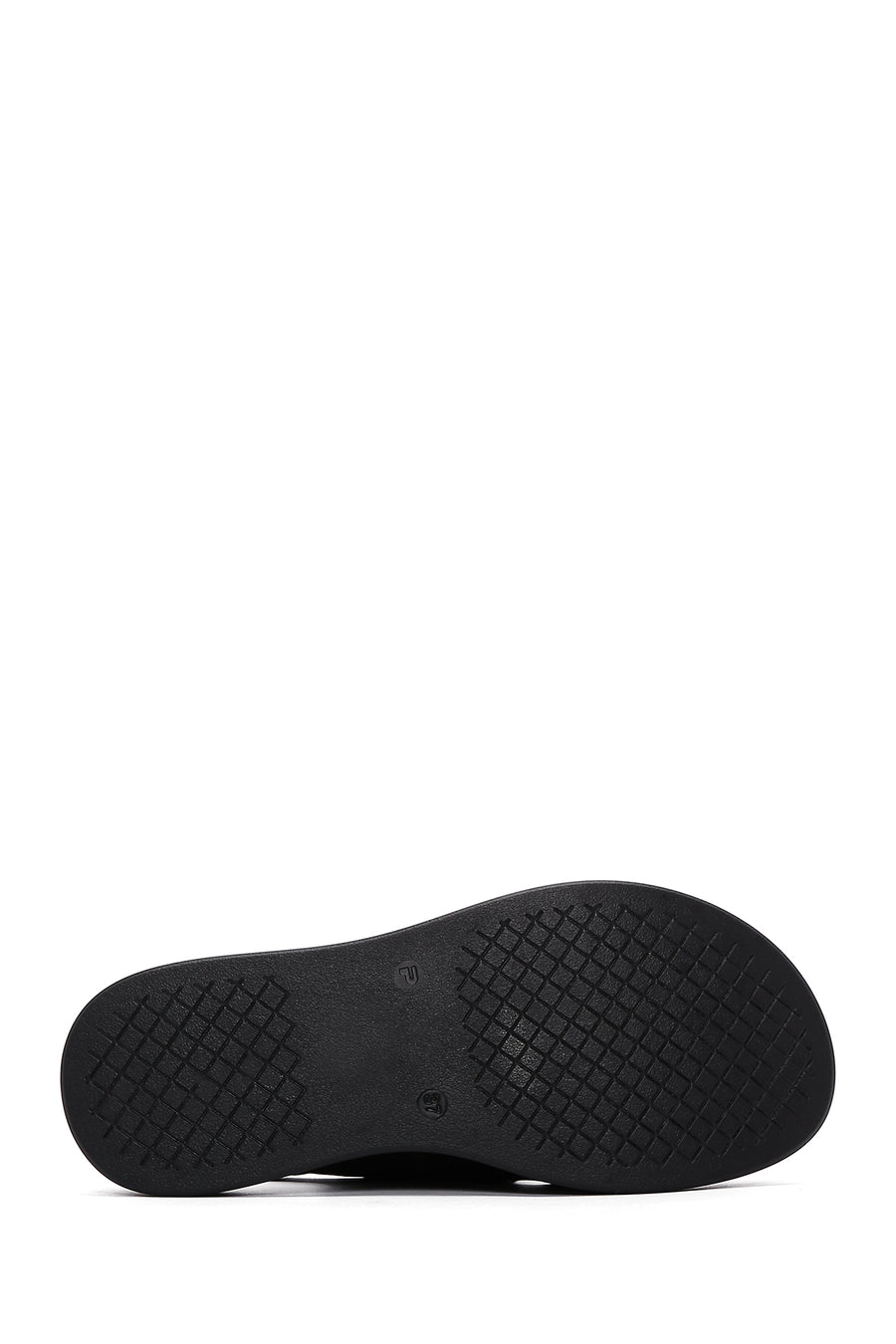 Women's Black Suede Leather Double Buckle Flat Sandals