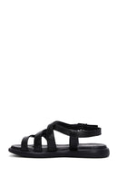 Kadın Siyah Deri Comfort Sandalet | Derimod