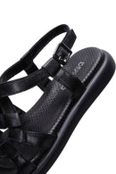 Kadın Siyah Deri Comfort Sandalet | Derimod