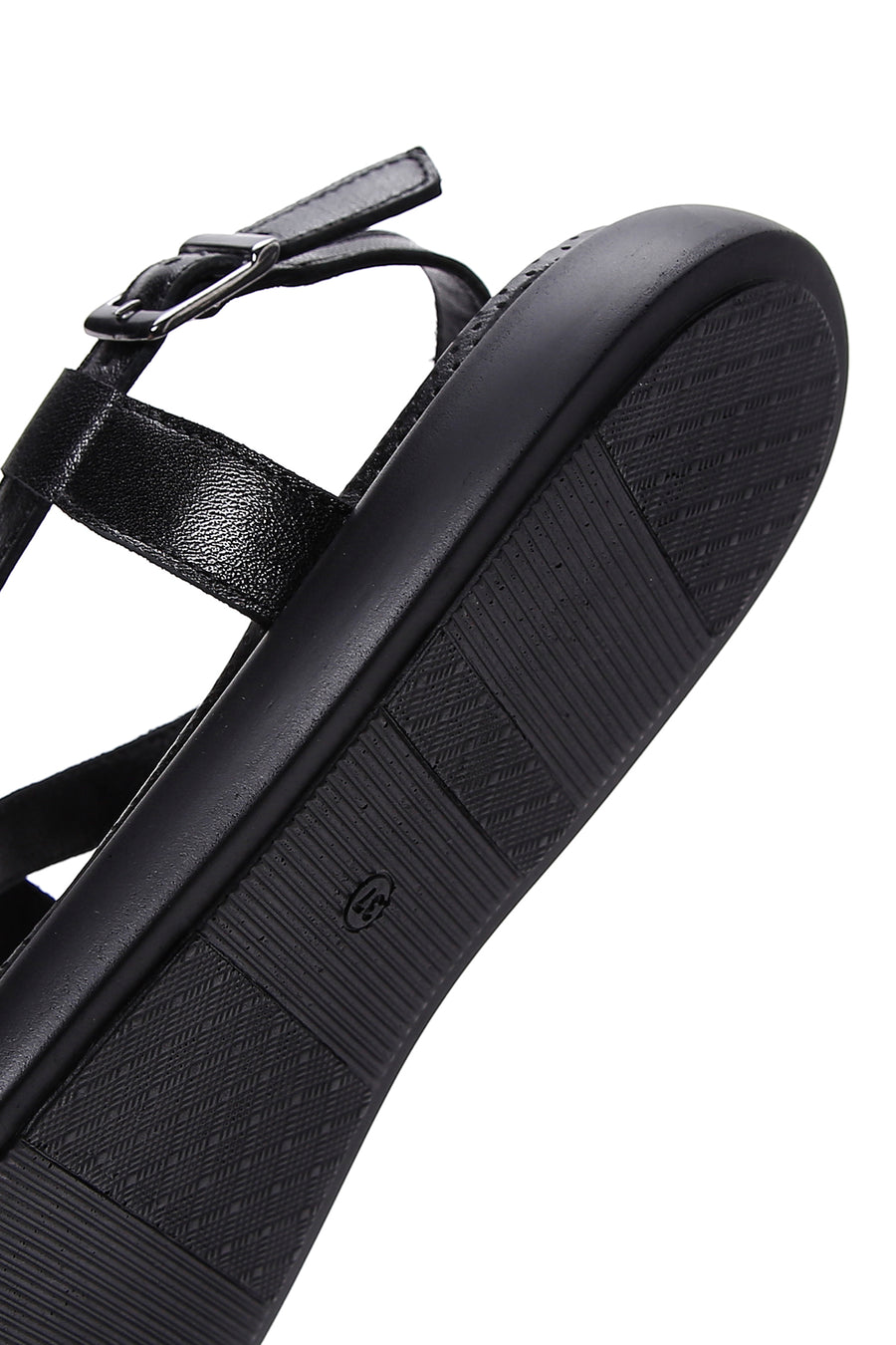 Kadın Siyah Deri Comfort Sandalet