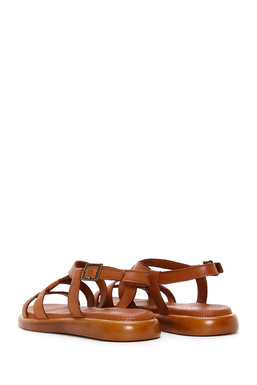 Kadın Taba Deri Comfort Sandalet