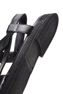 Women's Black Leather Comfort Sandals | Derimod