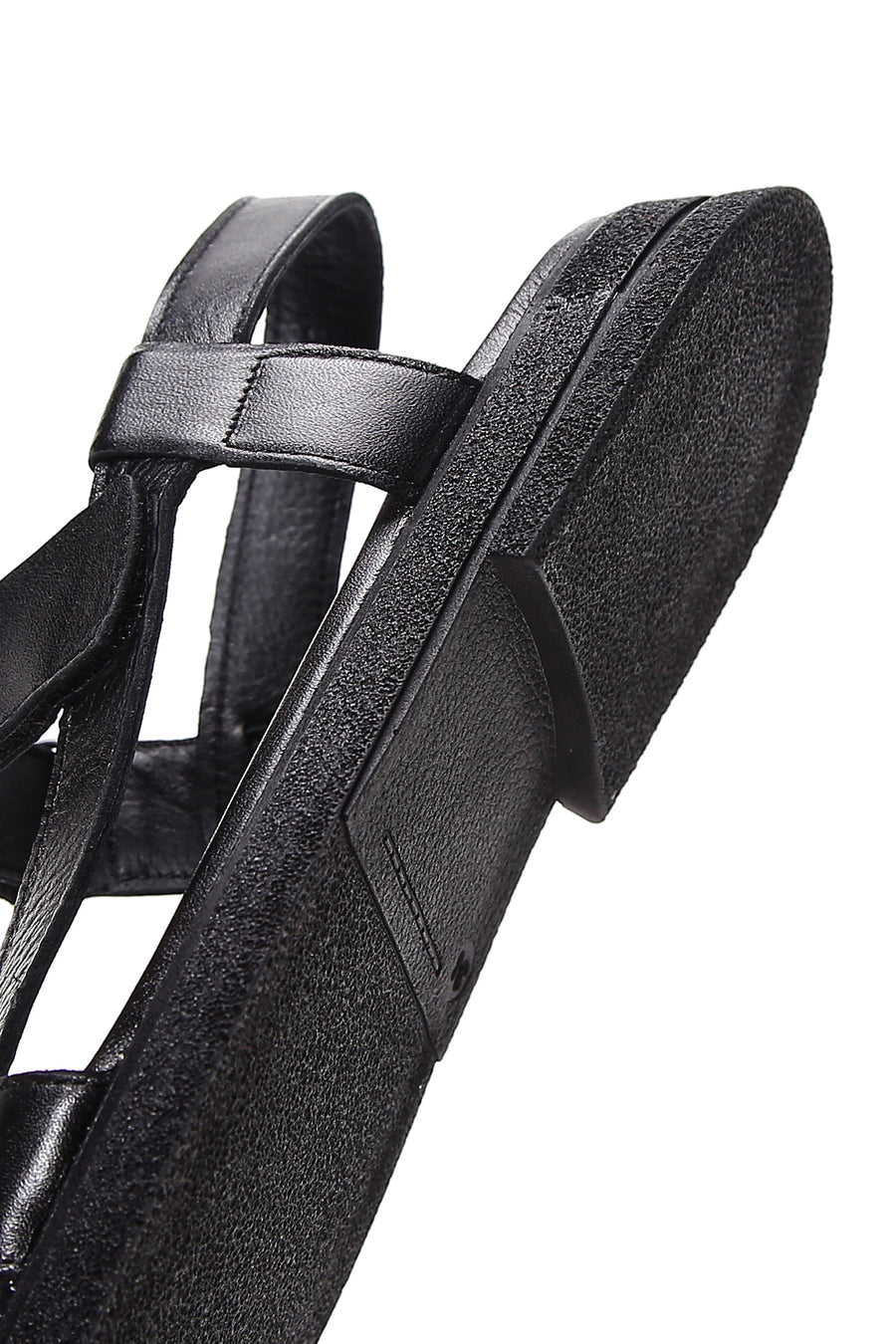 Women's Black Leather Comfort Sandals