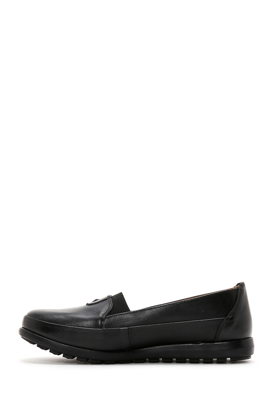 Women's Black Leather Comfort Shoes