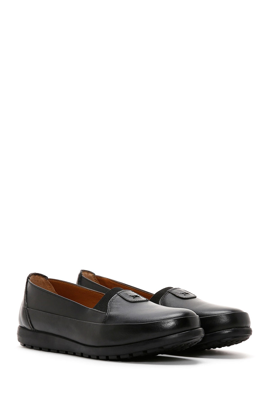 Women's Black Leather Comfort Shoes