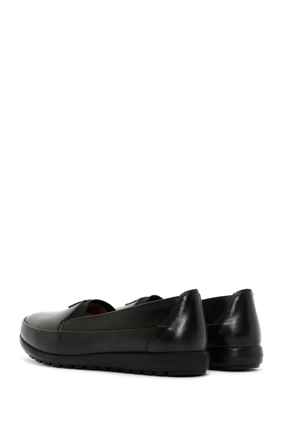 Women's Black Leather Comfort Shoes