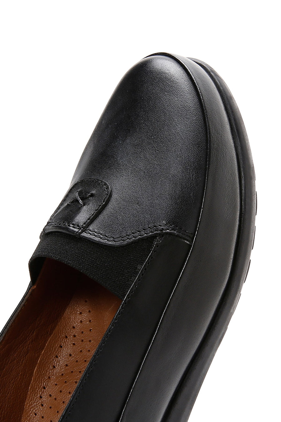 Women's Black Leather Comfort Shoes