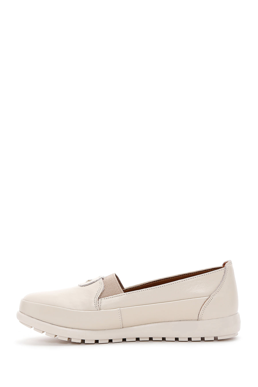 Women's Beige Leather Comfort Shoes