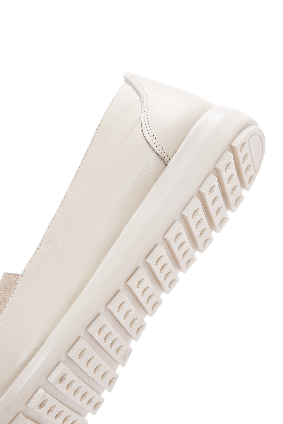 Women's Beige Leather Comfort Shoes